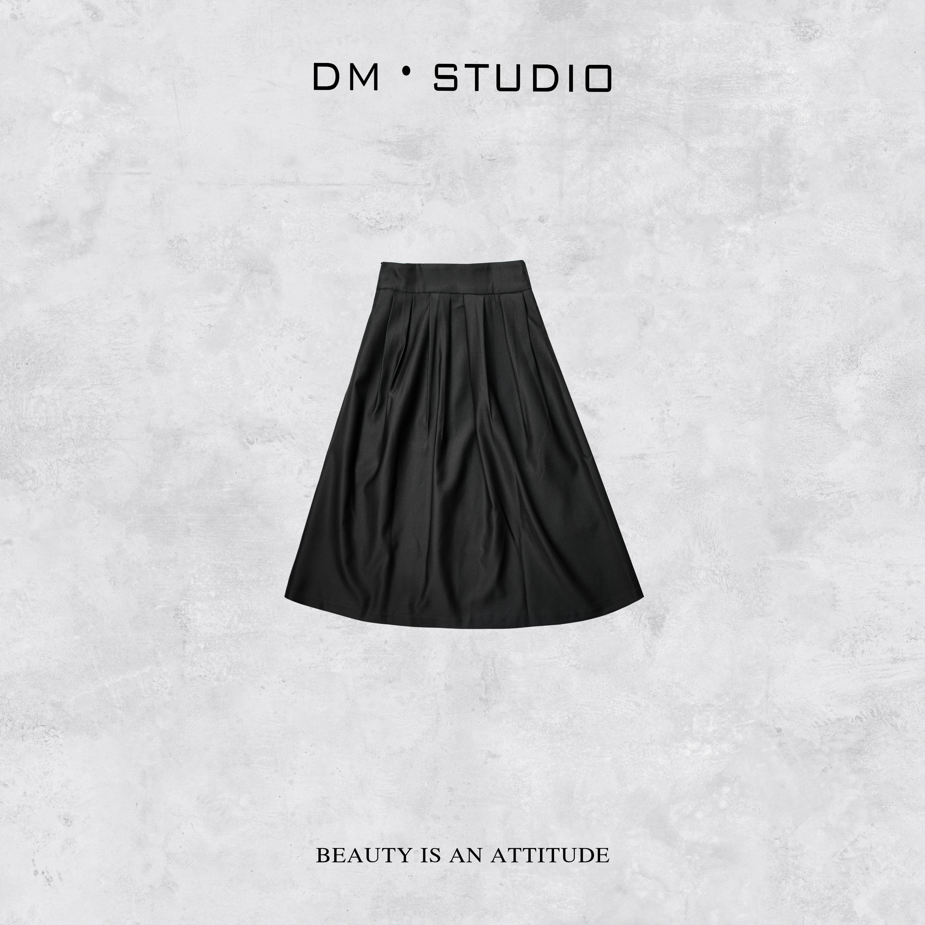 －DM•STUDIO/气质精致高级感极简风百搭宽松大摆半身裙（88070）