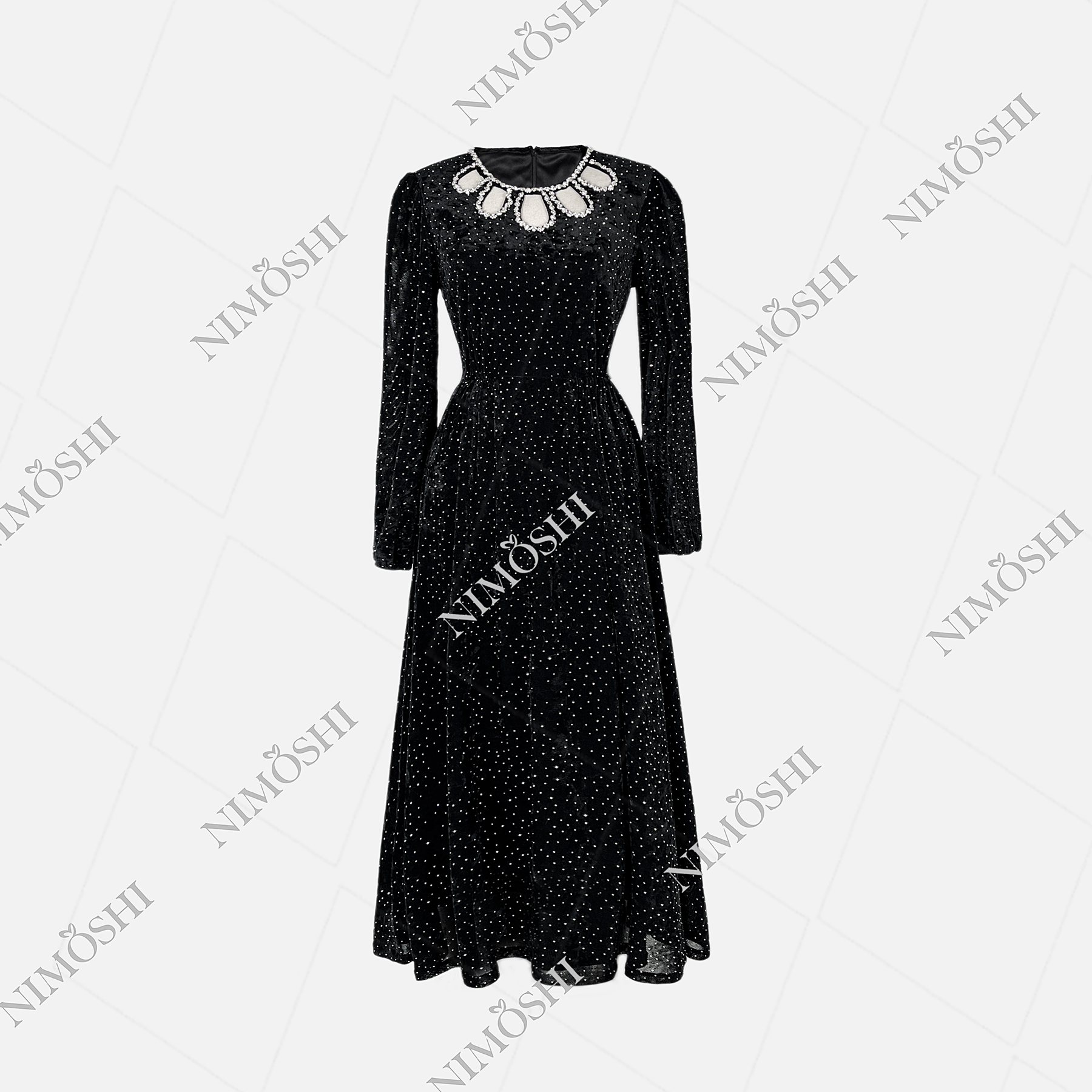 NIMðSHI【子杉】满天星连衣裙时尚高贵气质显瘦轻奢女装Q1139
