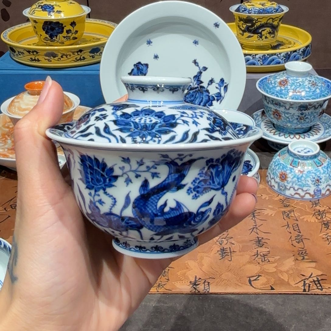 瓷片手工手绘陶瓷茶具