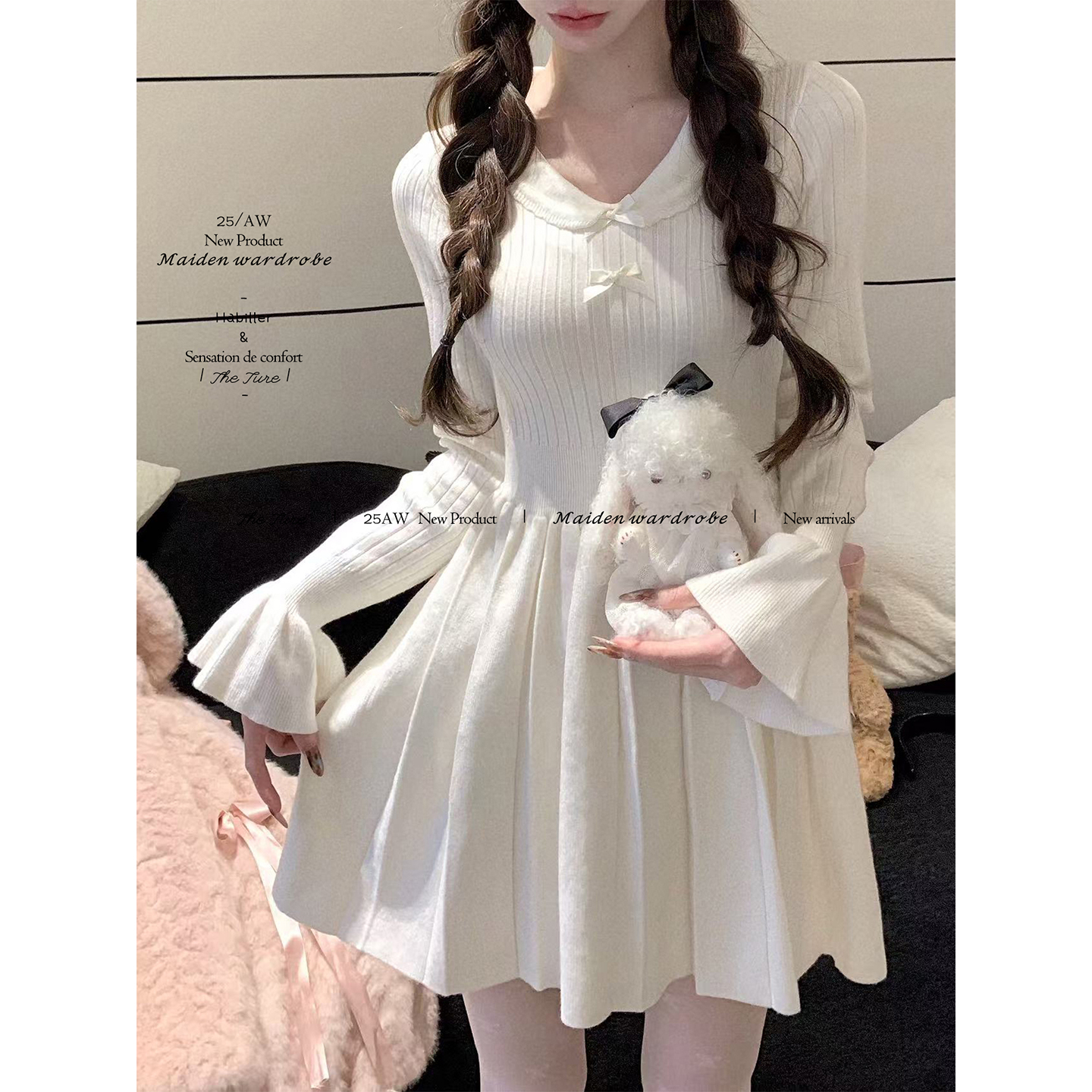 THETURE 乖甜心事针织连衣裙