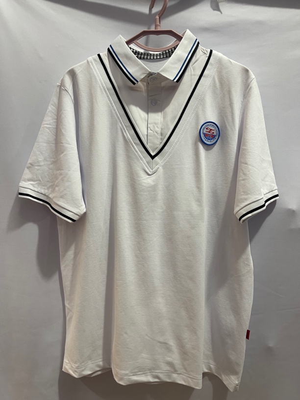 青州校服青州二中高一白色拼蓝色夏季短袖半袖