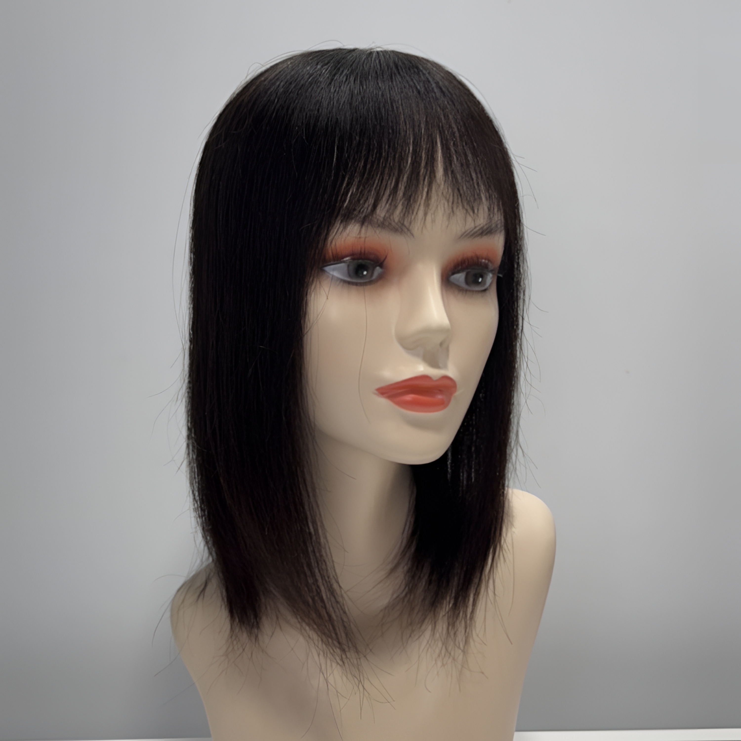 13✖️15女士全真发全手织轻薄透气隐形锁骨发片自然遮白发补发片