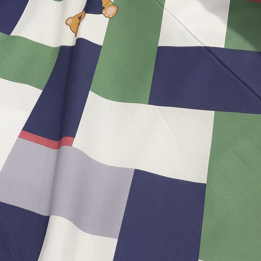 印花水洗棉格子5.2米不加工