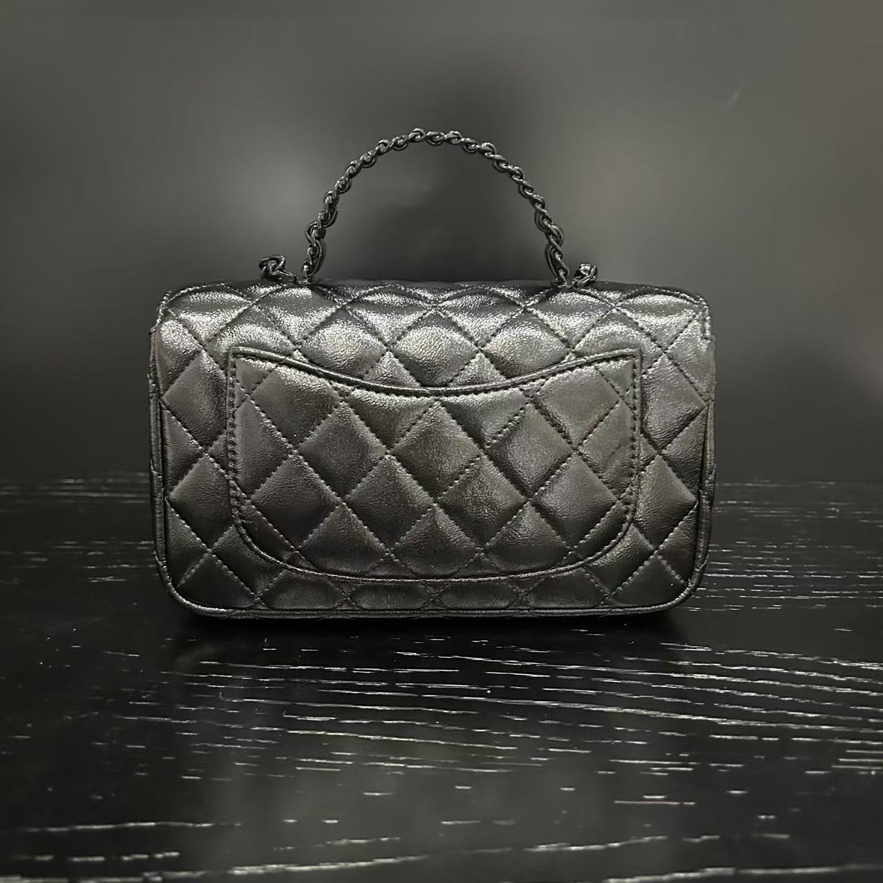 COCO DICV2025新款高端定制时尚女包 纯黑双手柄单 黑白粉色20cm