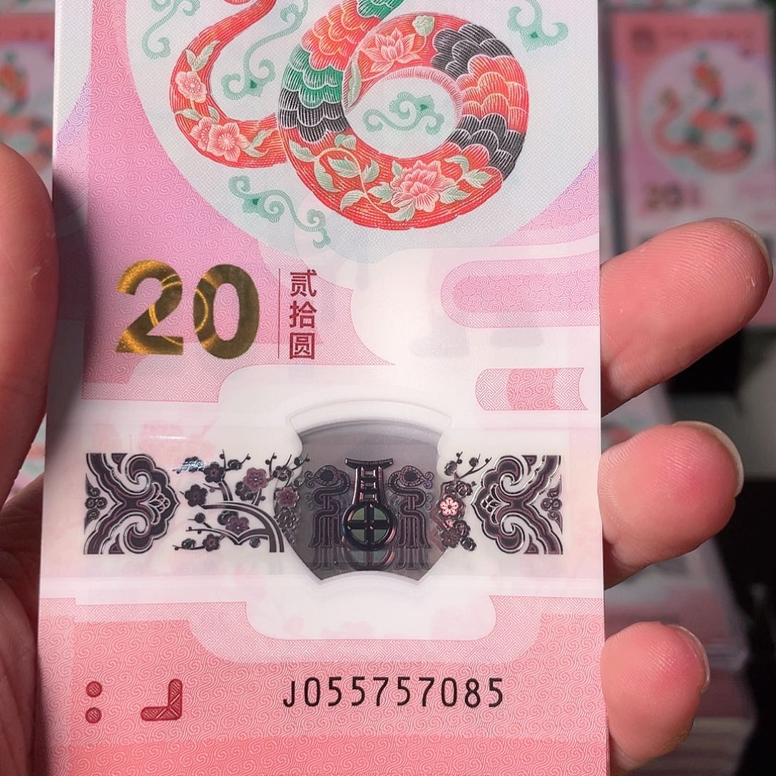 塑料蛇年纪念钞055757085