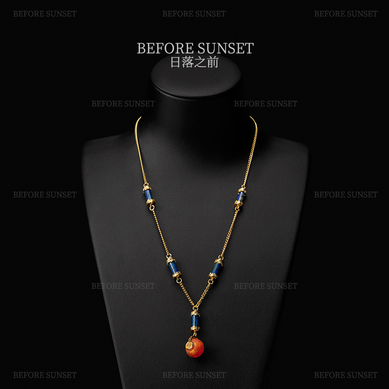 纯铜琉璃项链 【柿柿青链】项链 日落之前