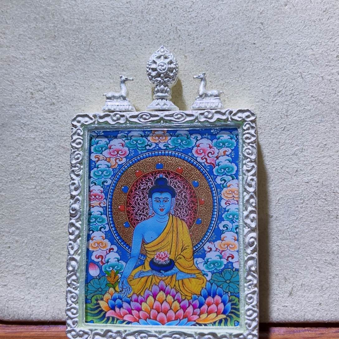 吊坠小*热贡纯手绘药师佛加口口