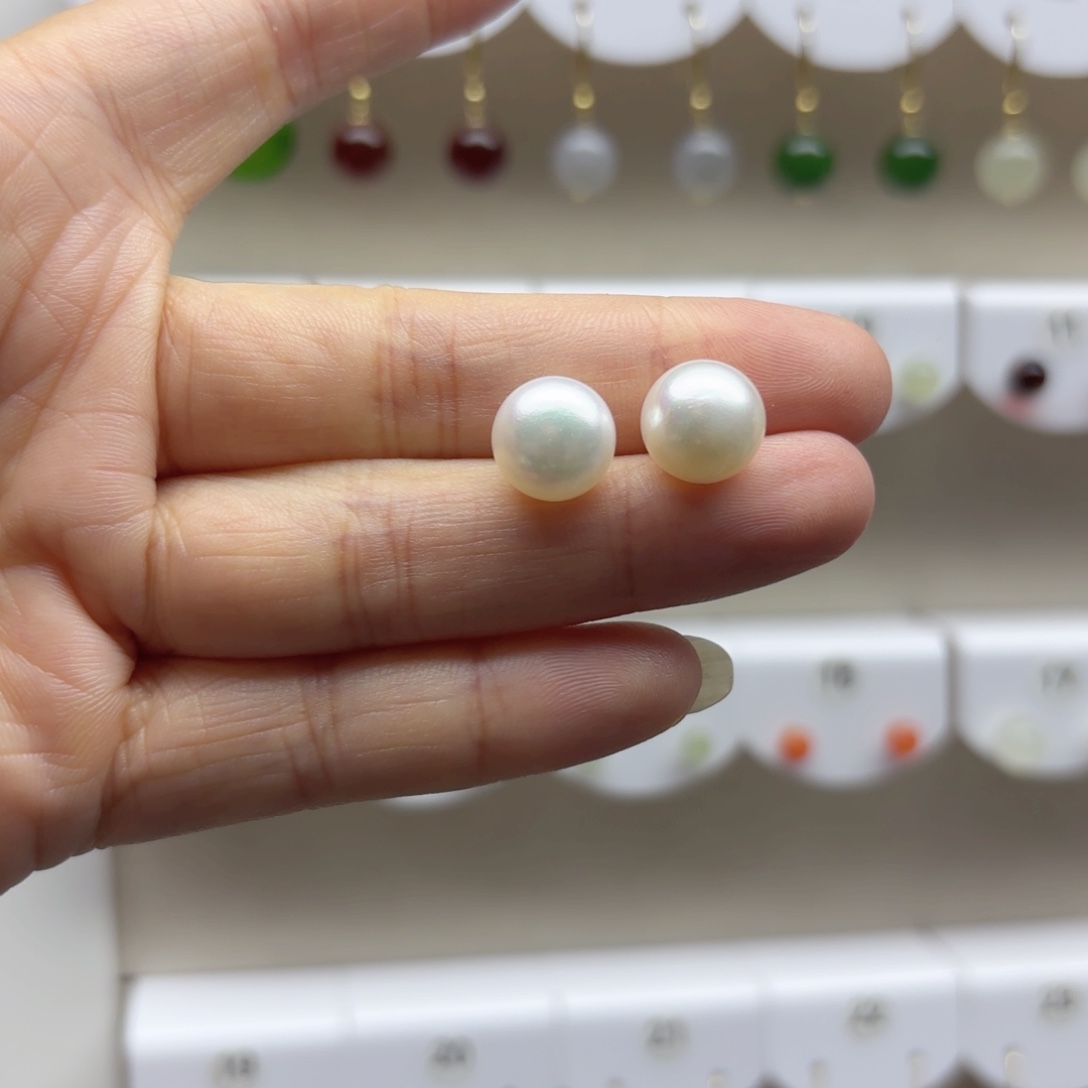 银S925镶嵌淡水珍珠耳饰