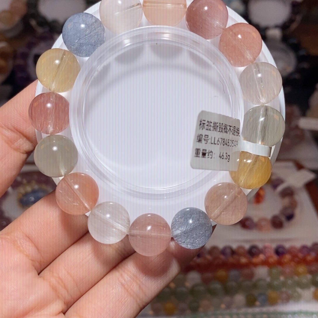 未镶嵌手链水晶彩兔毛手链12.9