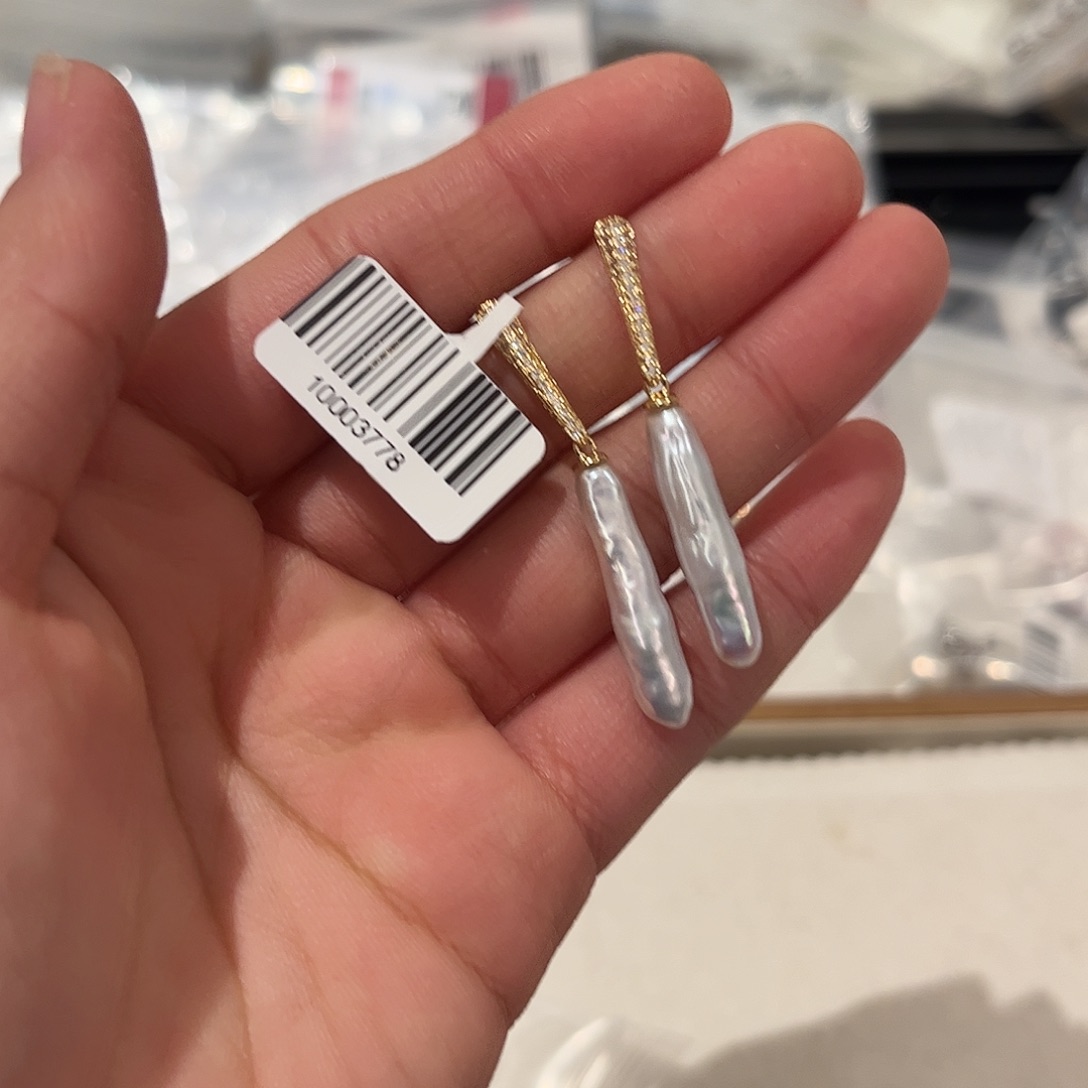 淡水珍珠耳饰合金