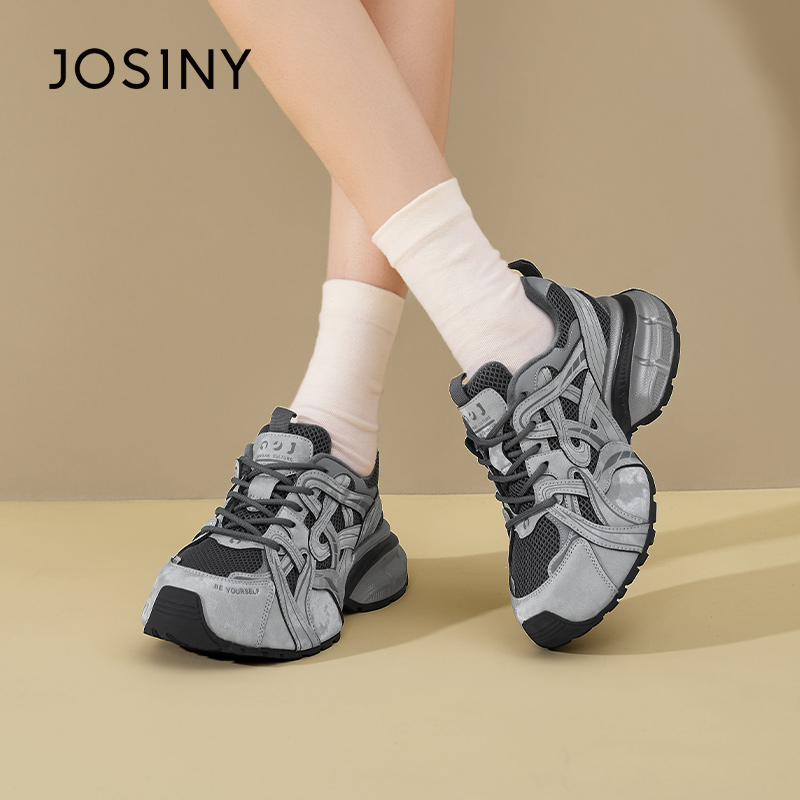 JOSINY/卓诗尼厚底老爹鞋女2025小个子增高运动休闲百搭跑步鞋