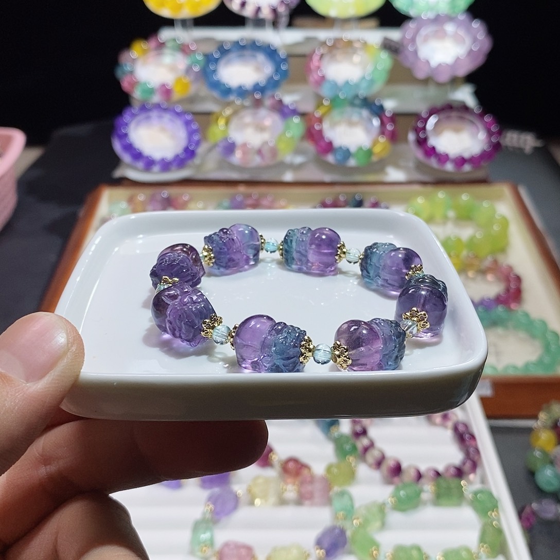 水晶未镶嵌手链改大隔珠银花托