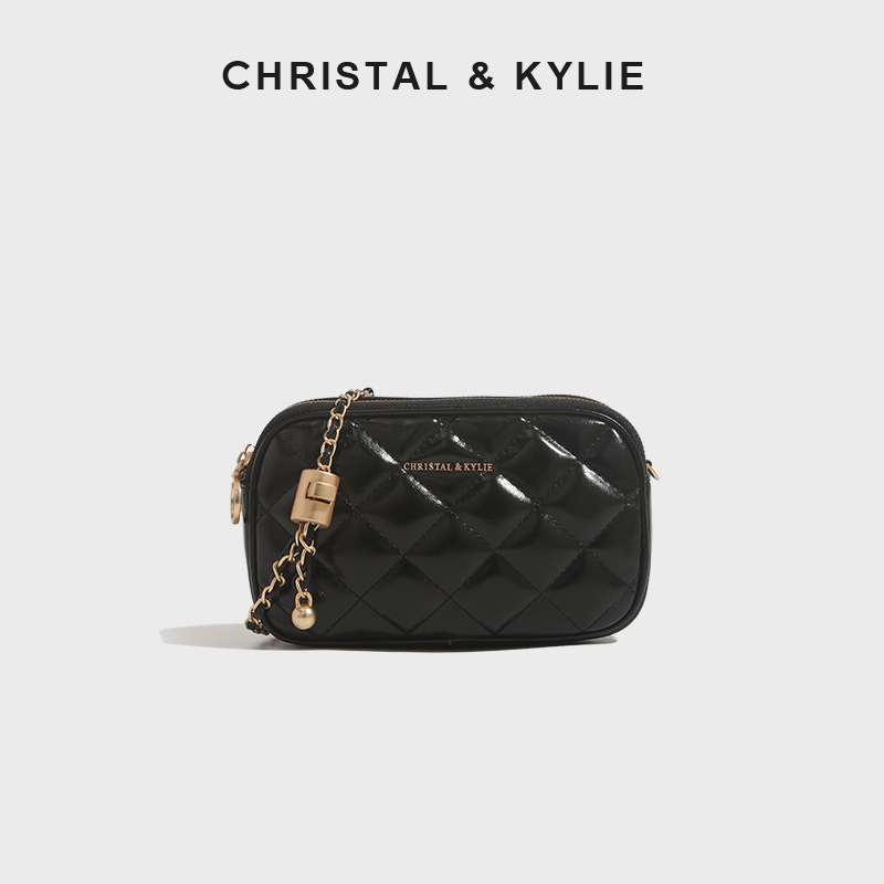 【CHRISTAL&KYLIE】新款2025斜挎手提单肩绣线小香风相机包CK8370
