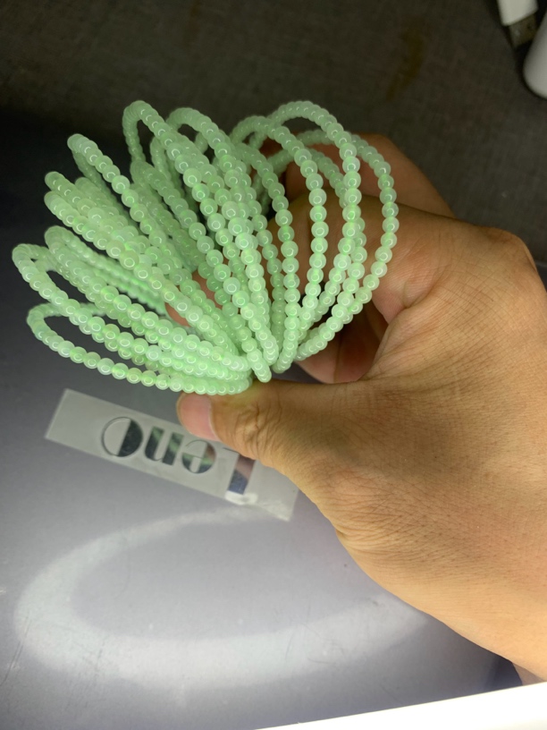 冰种绿卡小米珠3.2-3.5绿色甜美简约小清新