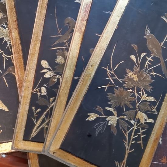 古***茶香榧木老木雕花版七片