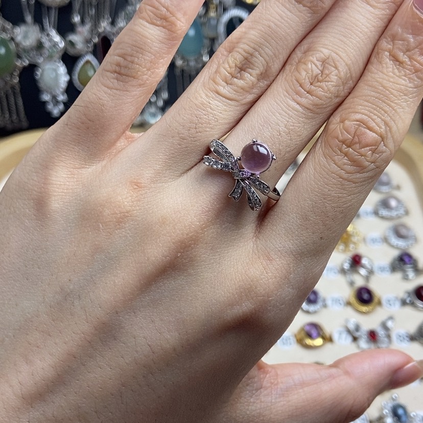 【闪购商品】紫晶戒指银S925镶嵌开口