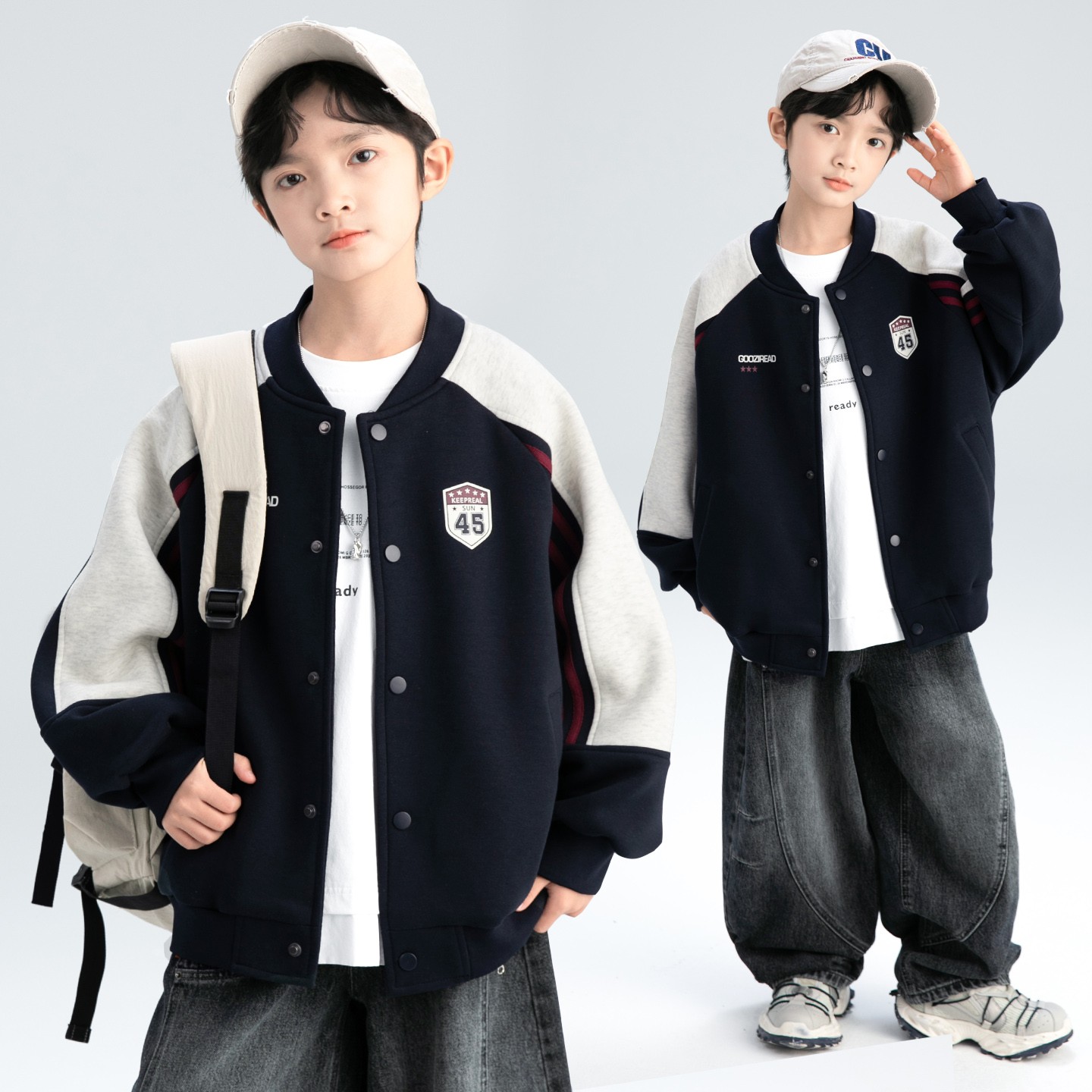 男童春秋款棒球服2025新款外套中大儿童学院风潮【滔滔】A5388