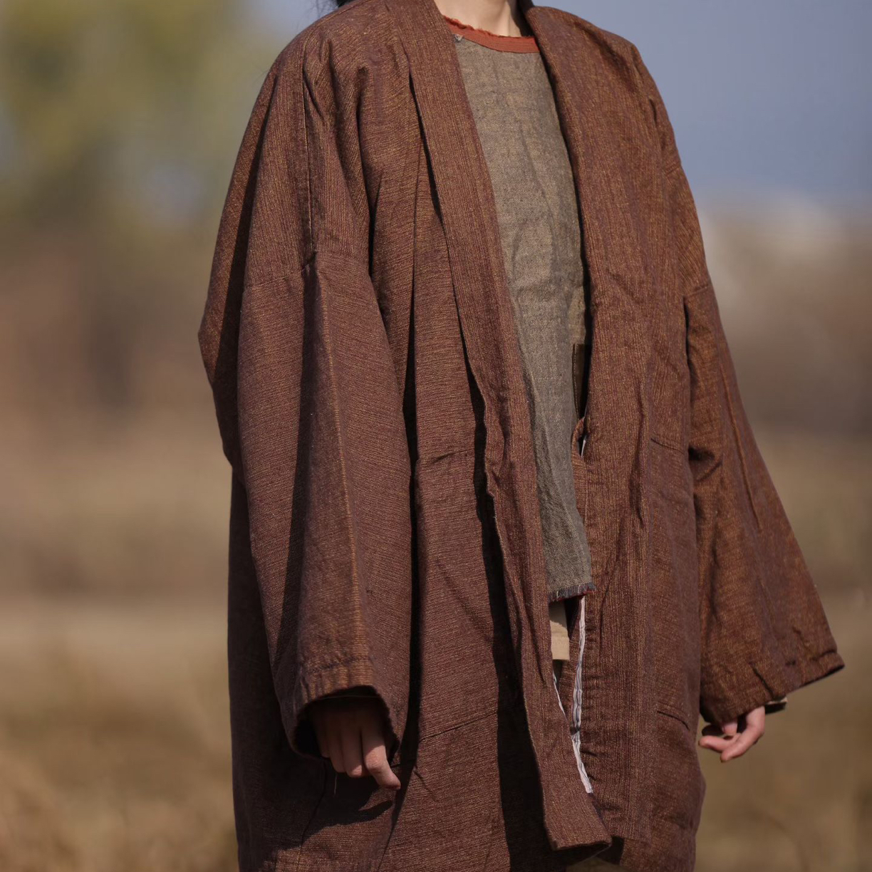 【荼】高定老料老土布道袍外套