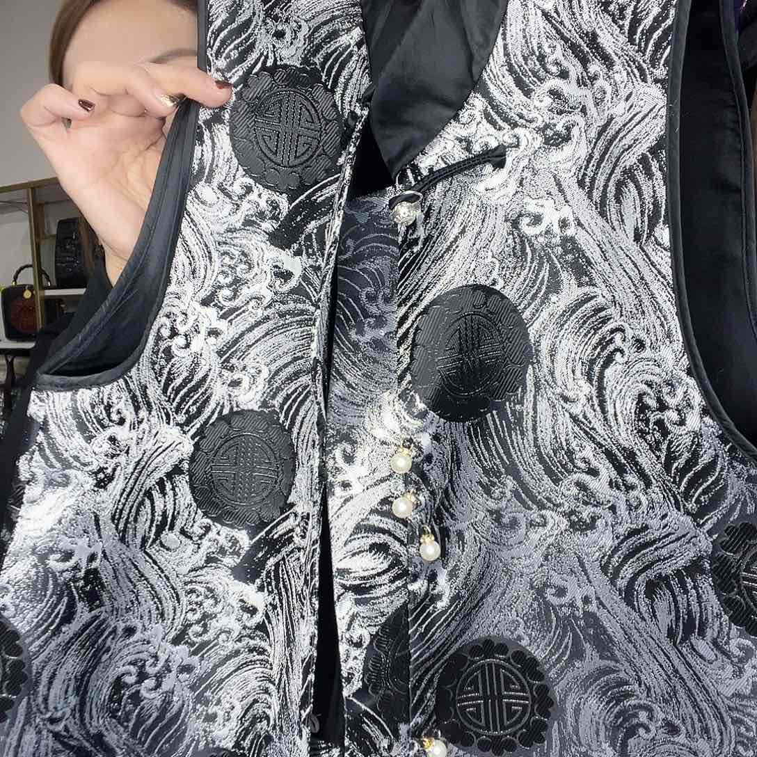 三醋酯纤维锦纶蒙古元素马甲M 