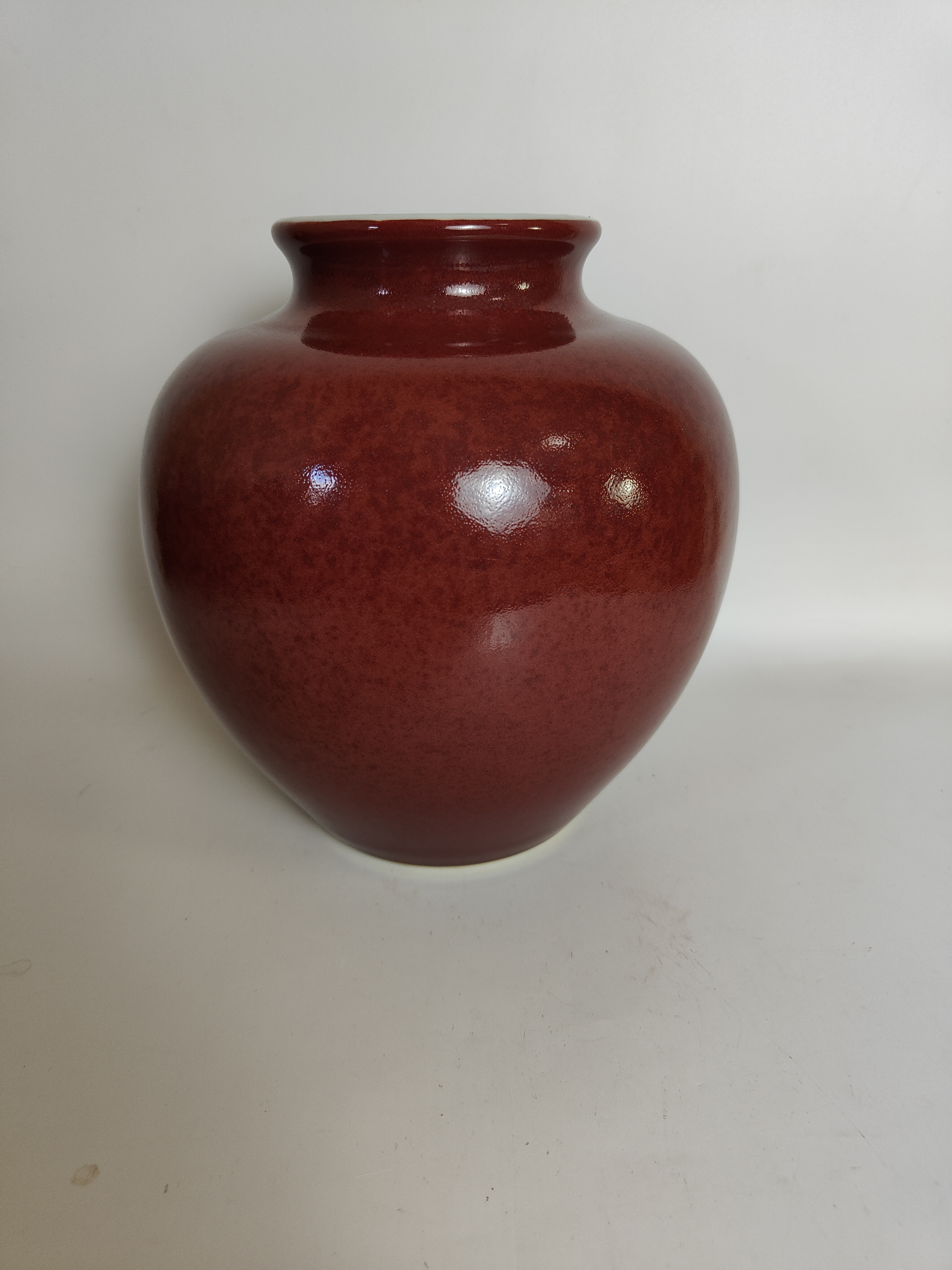 高温陶瓷祭红窑变花瓶矿物釉设计可当茶叶罐摆件