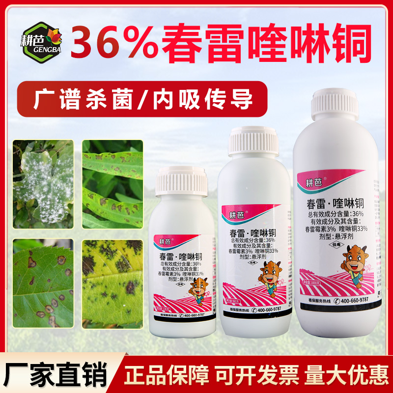 耕芭36%春雷喹啉铜细菌穿孔角斑软腐青枯溃疡杀菌剂