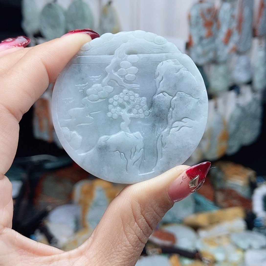 翡翠颈饰14K金镶嵌翡翠