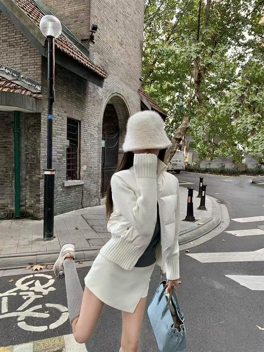 【SL高定】蒙+翻领针织拼接外套