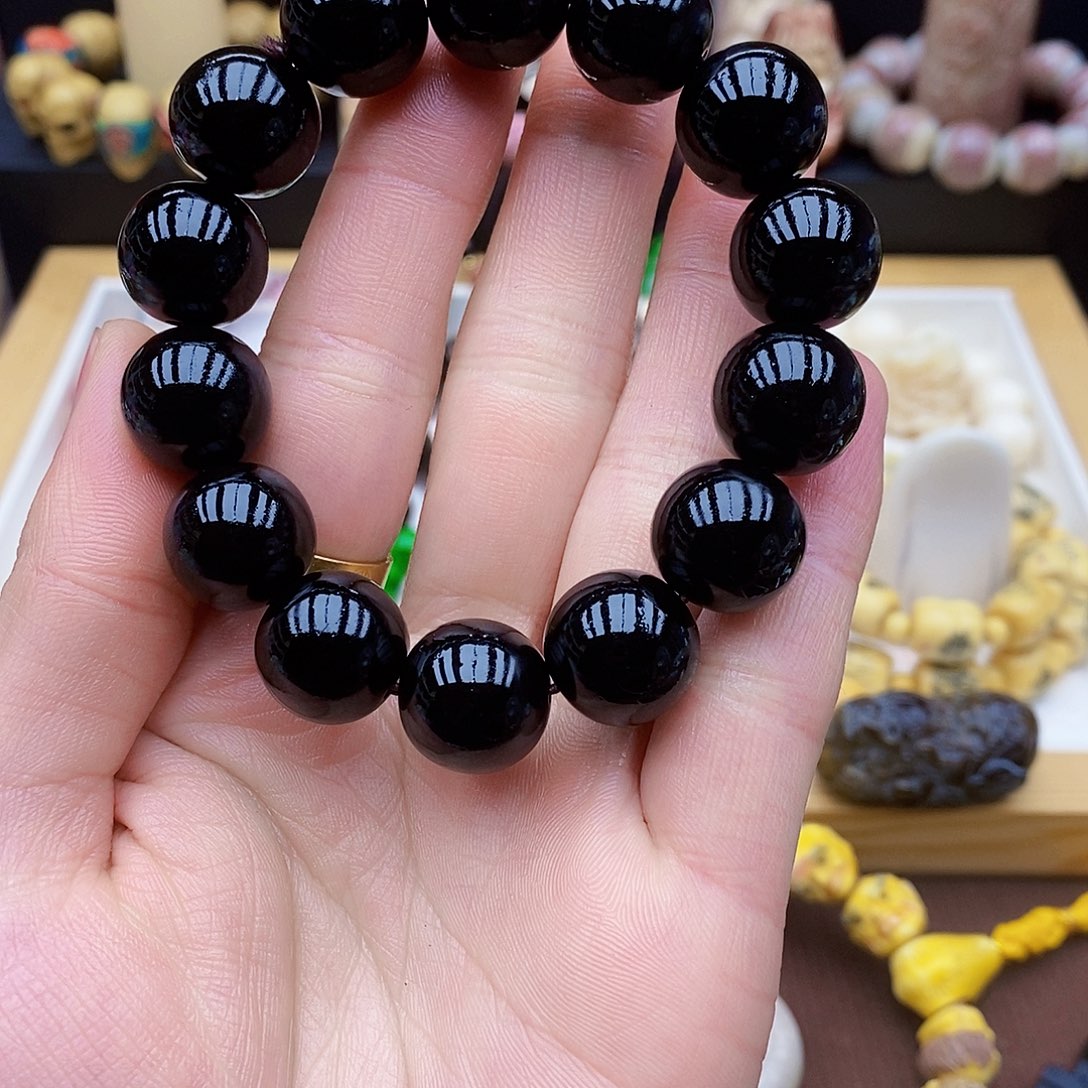 驼骨手串/手链16mm黑驴蹄骨