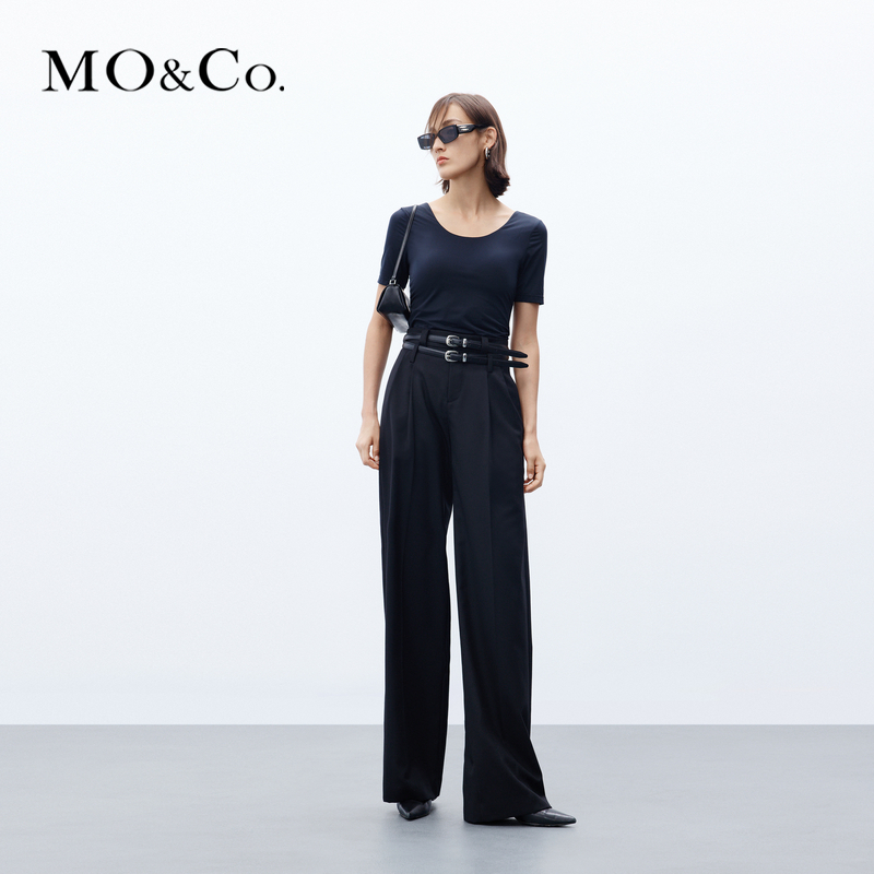 【赵老板专属】MOCO秋瑜伽服上衣大U字露背短袖T恤MBC3TEE003