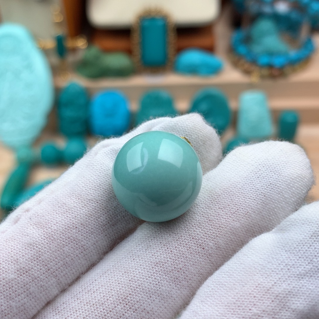 绿松石未镶嵌圆珠16.5