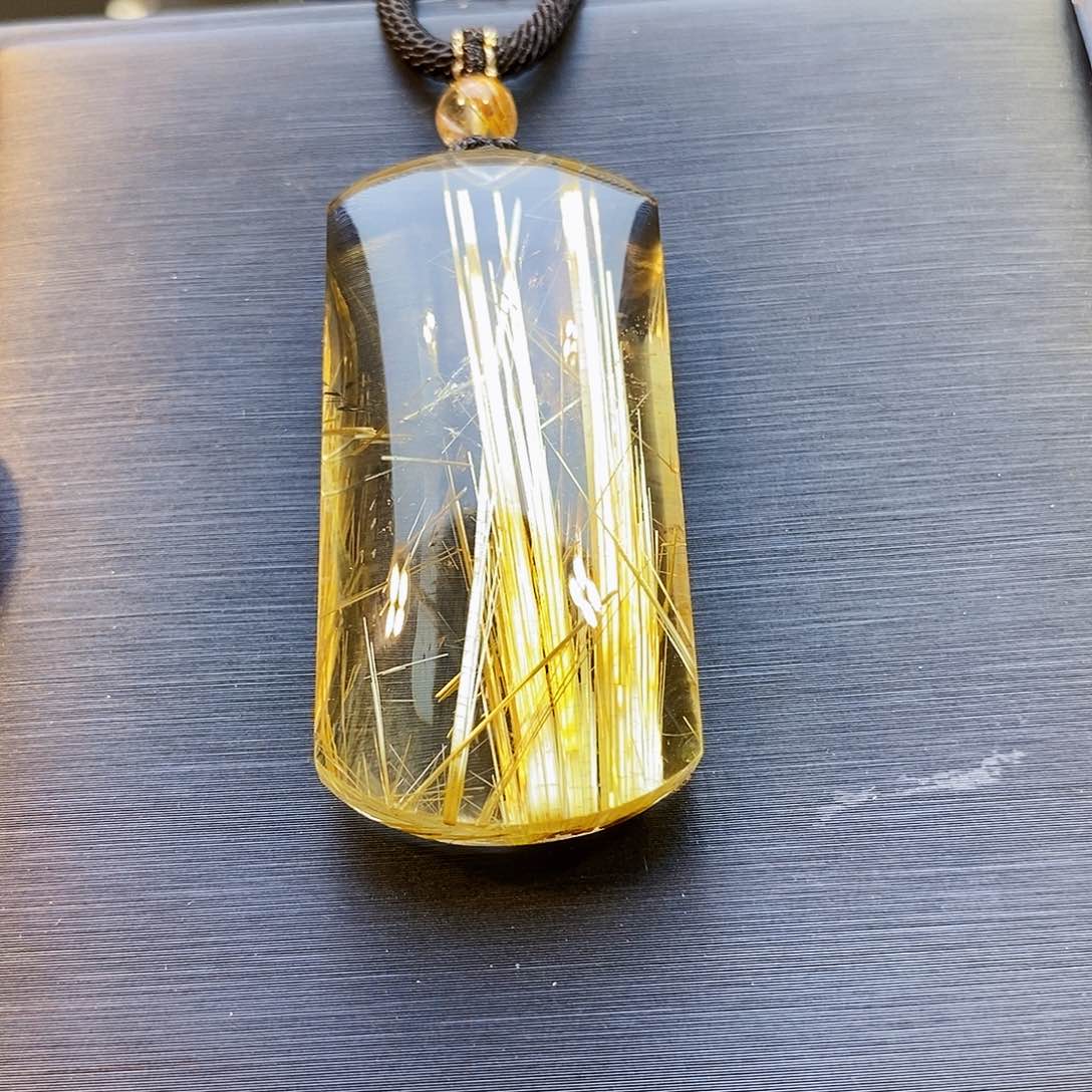 水晶颈饰未镶嵌天然钛晶无事牌吊坠