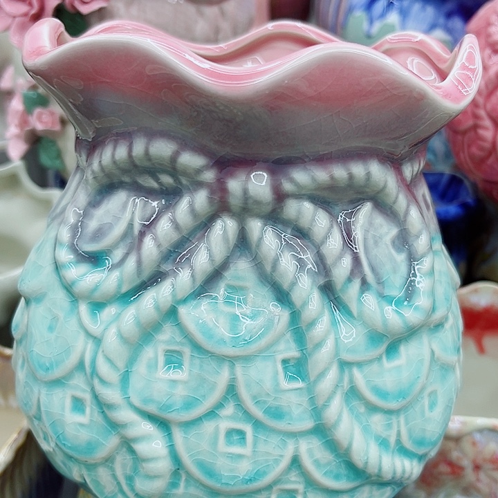 多肉绿植陶瓷花盆9.9包邮，有孔