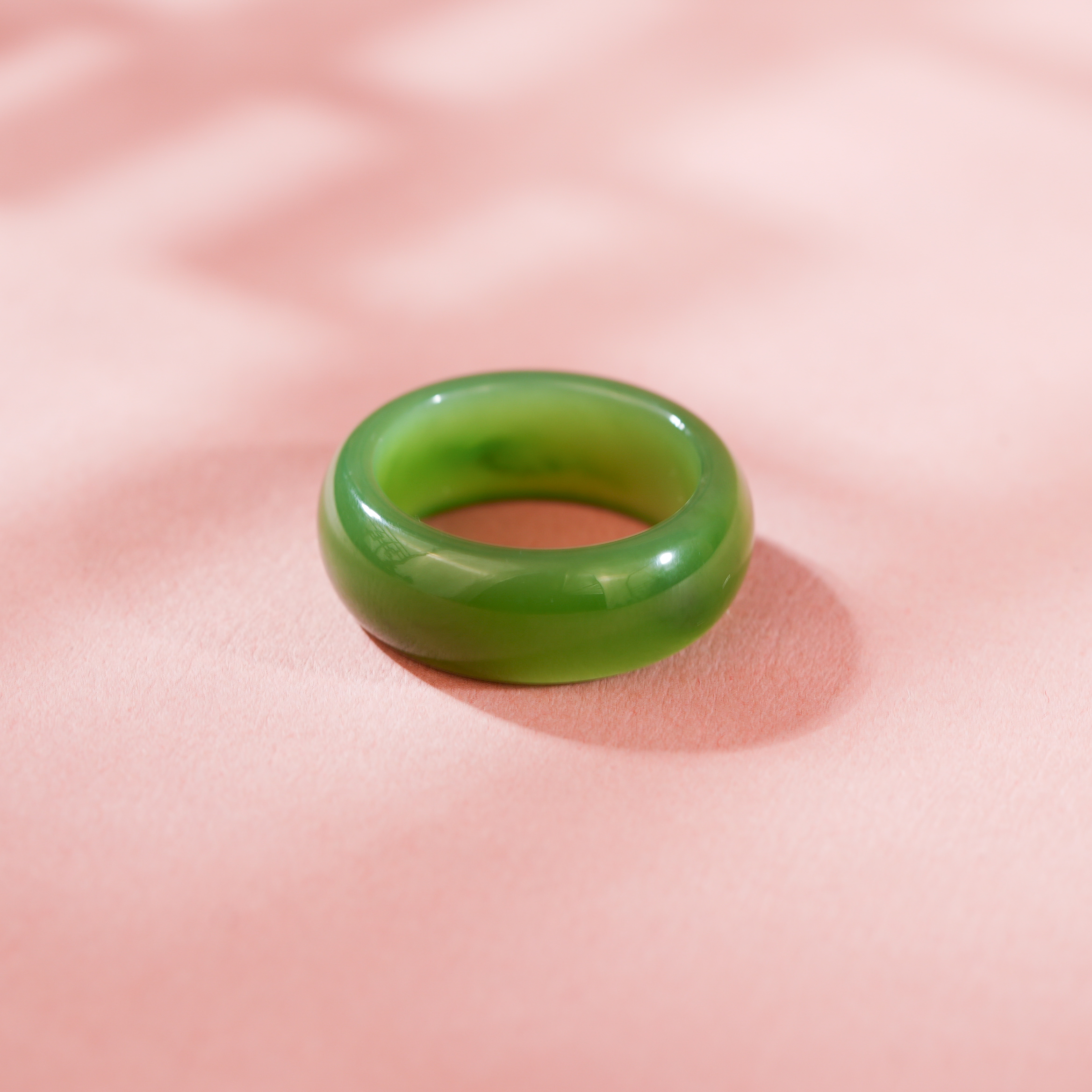 盟世玉碧玉素圈戒指00520256