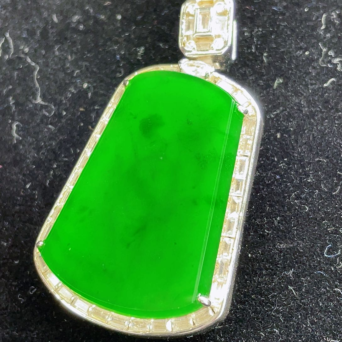 翡翠吊坠(不含链)银S925镶嵌