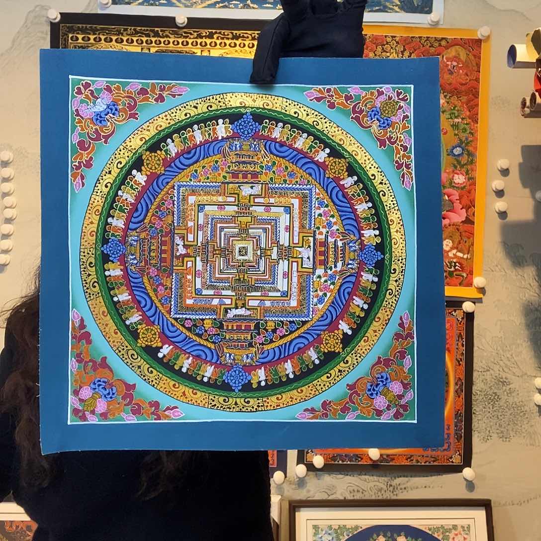 卷轴画纯手绘坛城唐卡27厘米左右