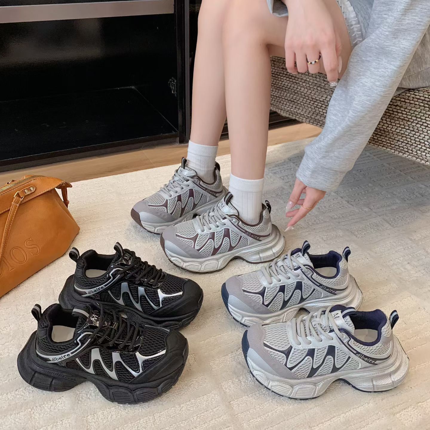 222-88秋季新款欧货撞色设计感老爹鞋时尚休闲百搭潮流女鞋