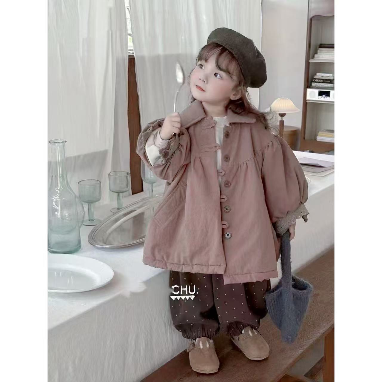 砖粉色韩版加棉外套