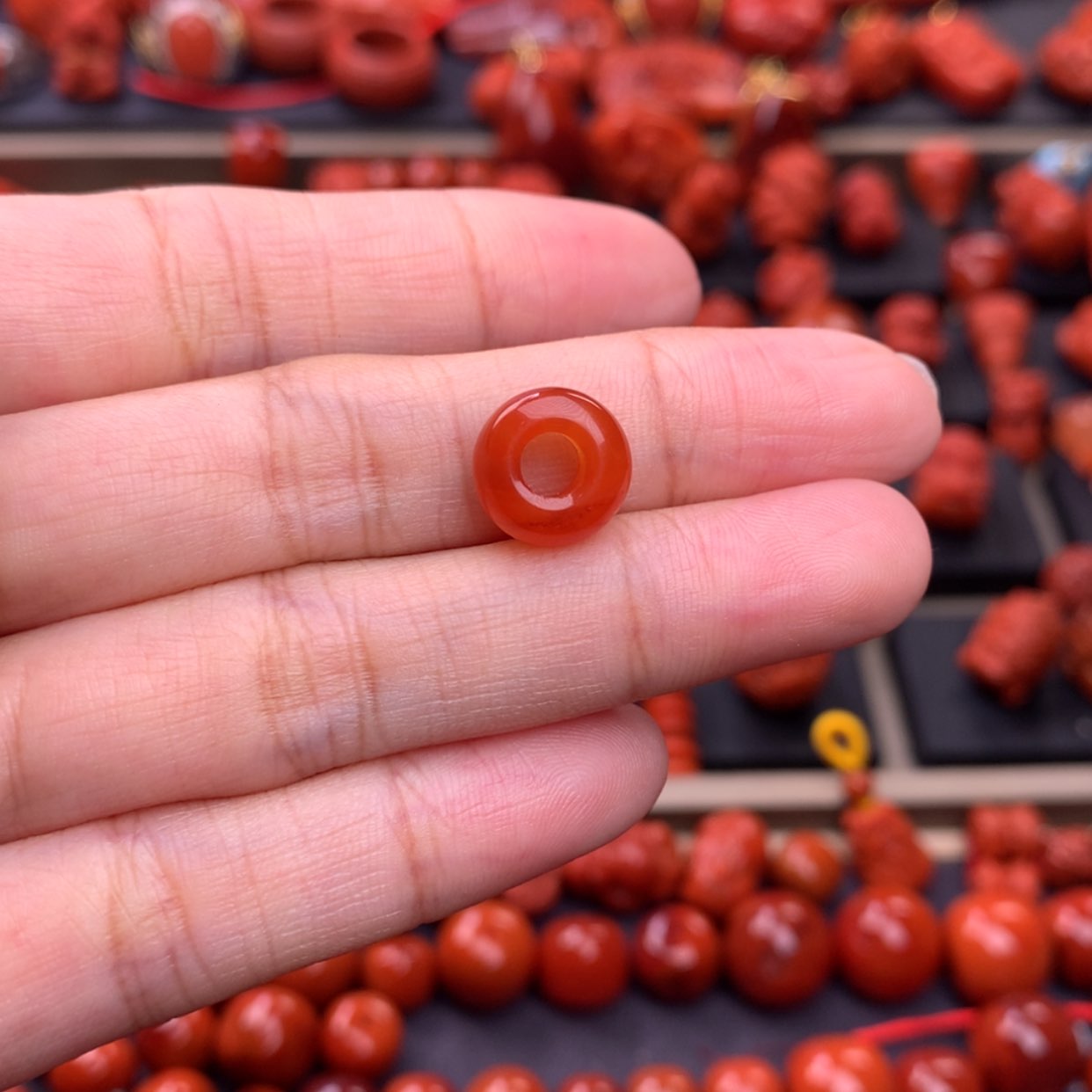 【闪购商品】南红玛瑙卡环10.5mm未镶嵌