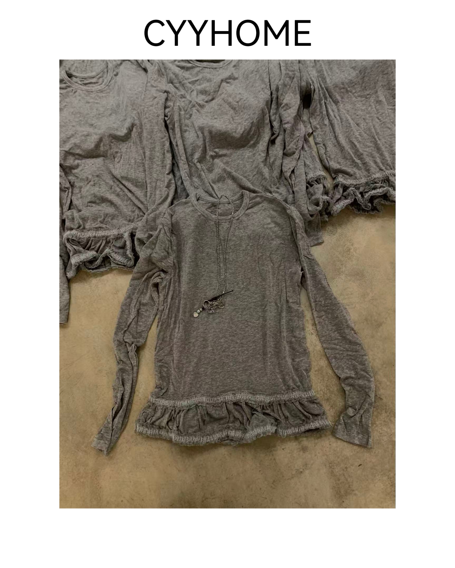 CYYHOME定制款  泡菜韩货花边打底