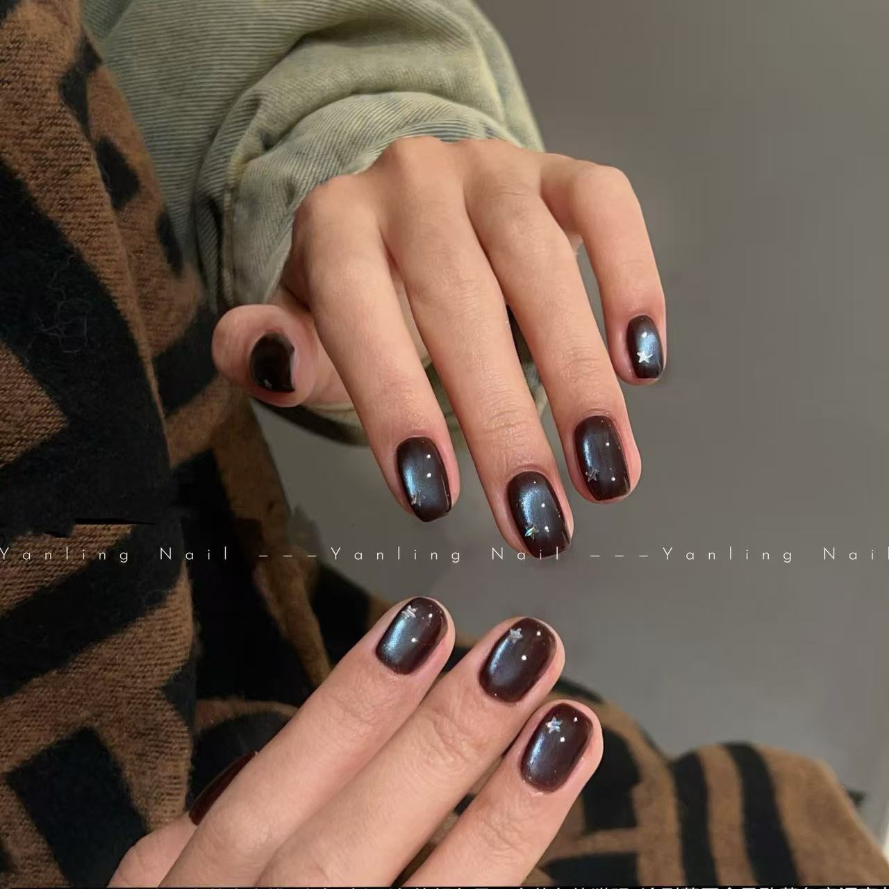 【星月】春夏银色星星美甲气质穿戴甲手工星空猫眼显白猫眼美甲