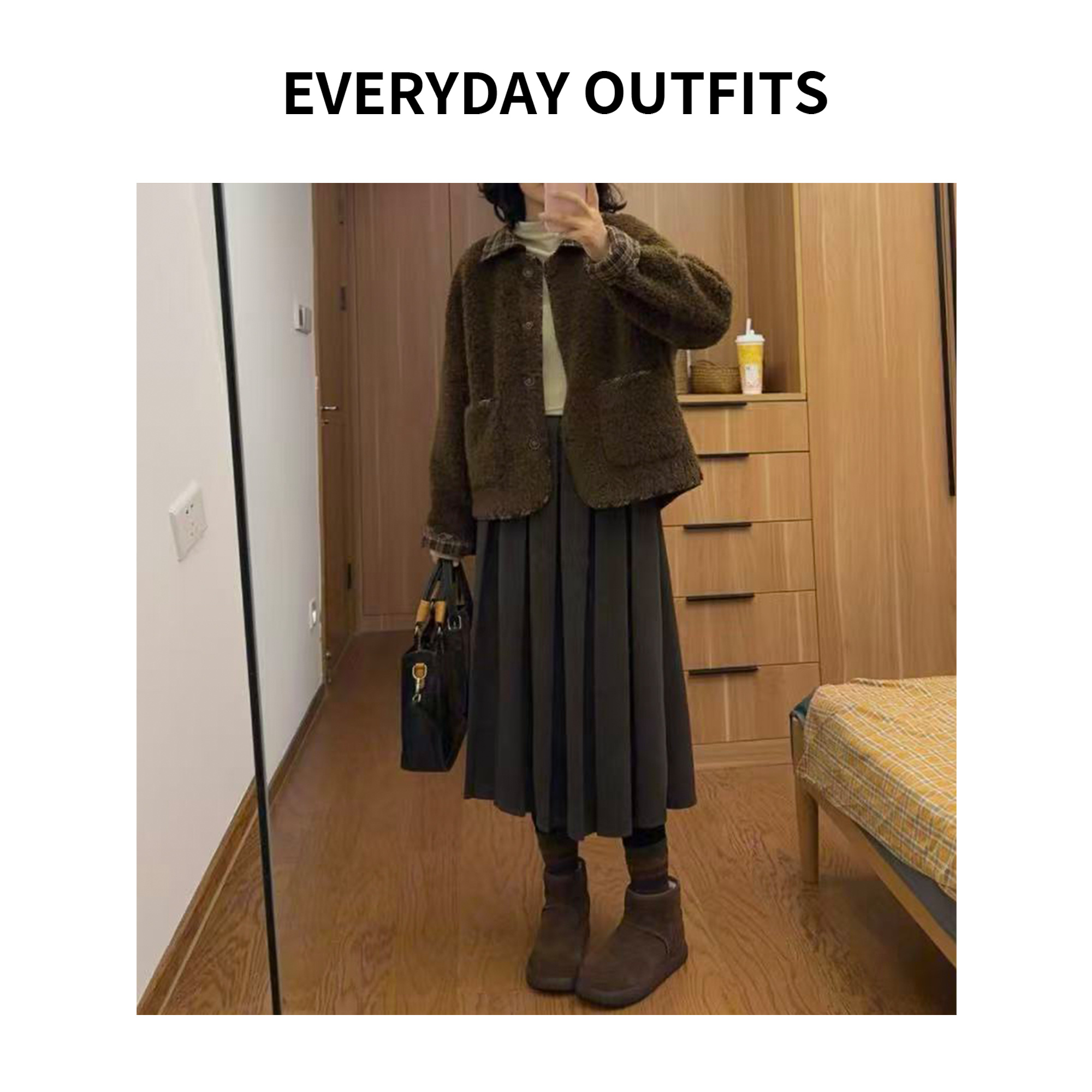 RIDA. 冬日热奶茶•毛毛外套5J22气质显瘦复古冬季百搭 26290