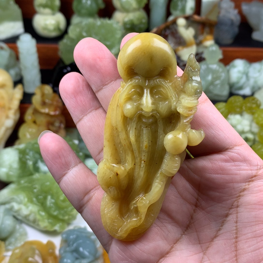 岫玉手把件未镶嵌