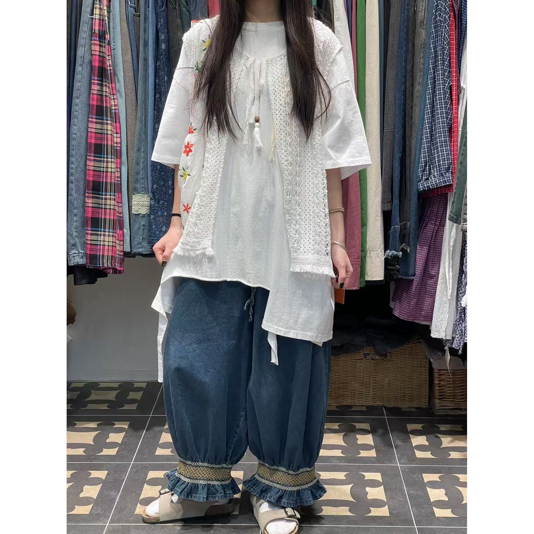 叨叨推荐款 YQ#5687#刺绣牛仔裤 FL