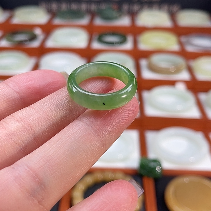 和田玉（碧玉）戒指未镶嵌罕*