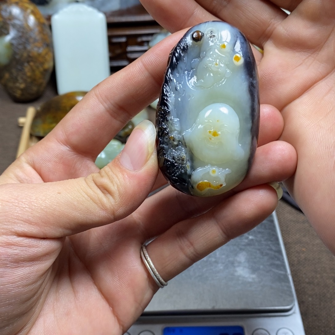 和田玉未镶嵌挂件