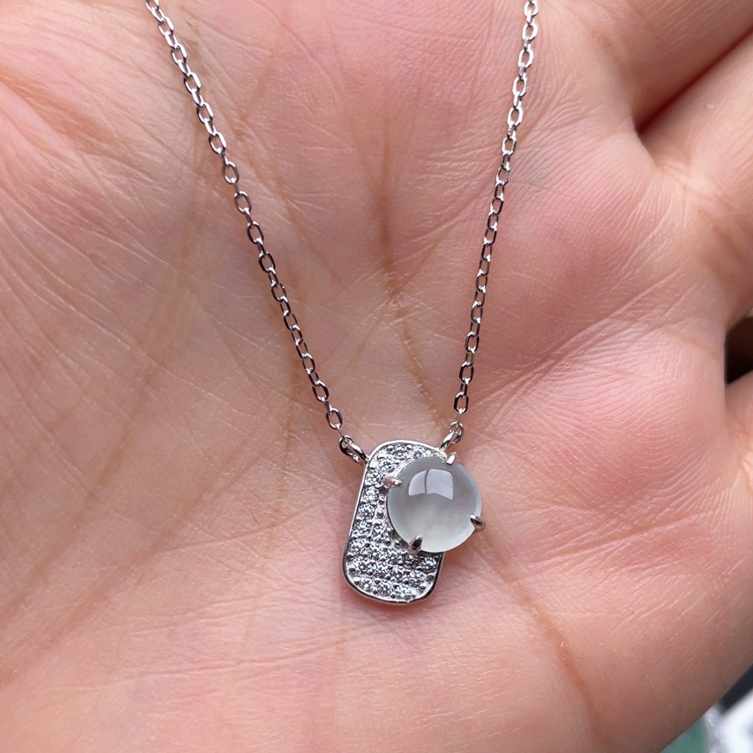 翡翠银S925镶嵌套链