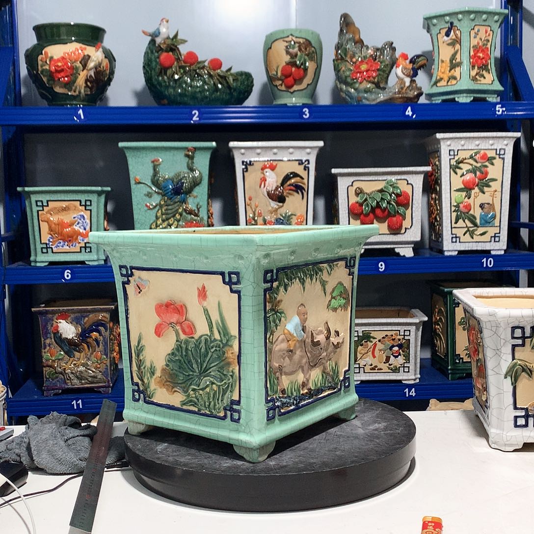 逝****高温粗陶石湾花盆