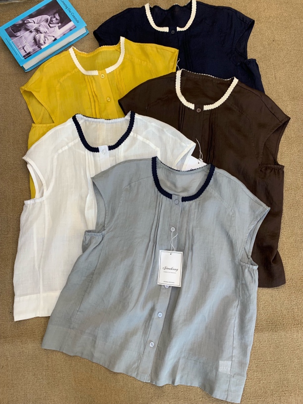 882 韩系撞领无袖衬衫