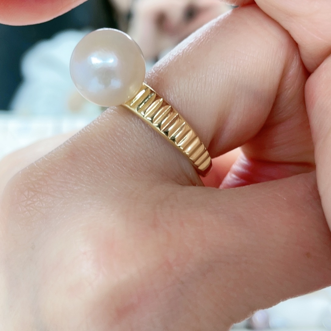 淡水珍珠戒指银S925镶嵌