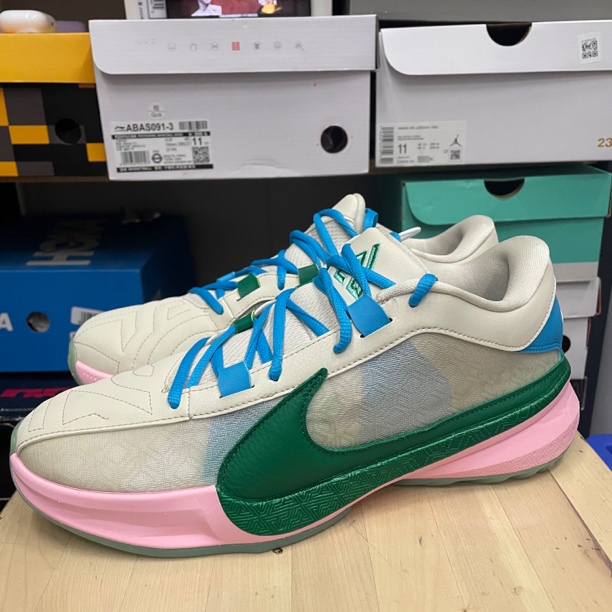 43码/字母哥5 白蓝绿/51552/篮球鞋/98新无原盒/DX4996-100